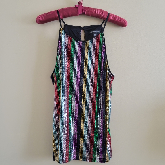 4/$15 SALE INC International Concepts | Sequin Sexy Tank Top Blouse Large NWOT - Picture 1 of 8